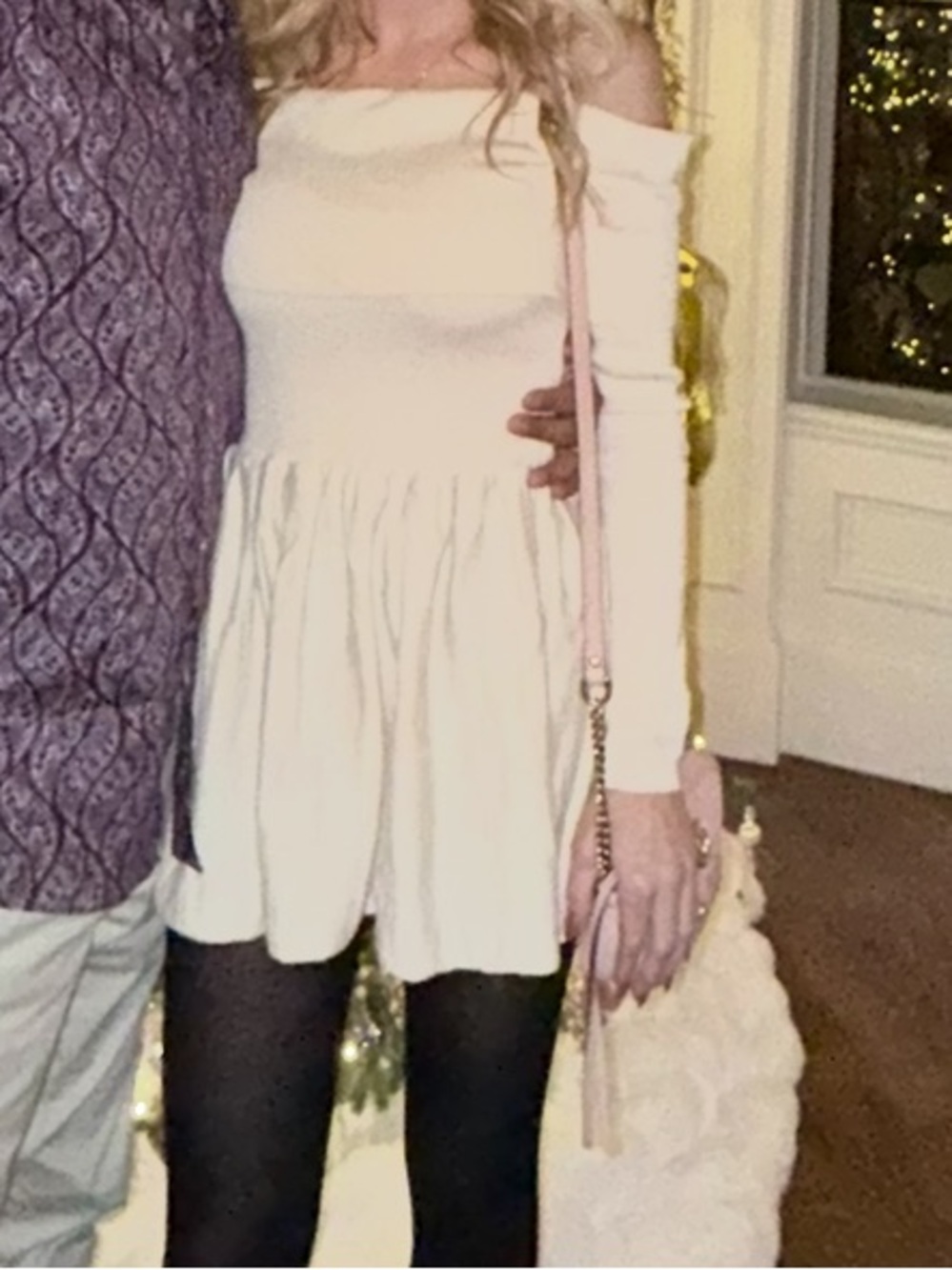Cream off the shoulder dress